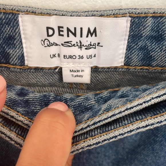 ASOS Medium Wash Crossover Denim Mini Skirt (4) - Picture 4 of 4